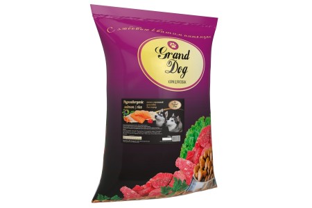 Корм для собак Grand Dog Гипоаллергенный Лосось/Рис 10 кг